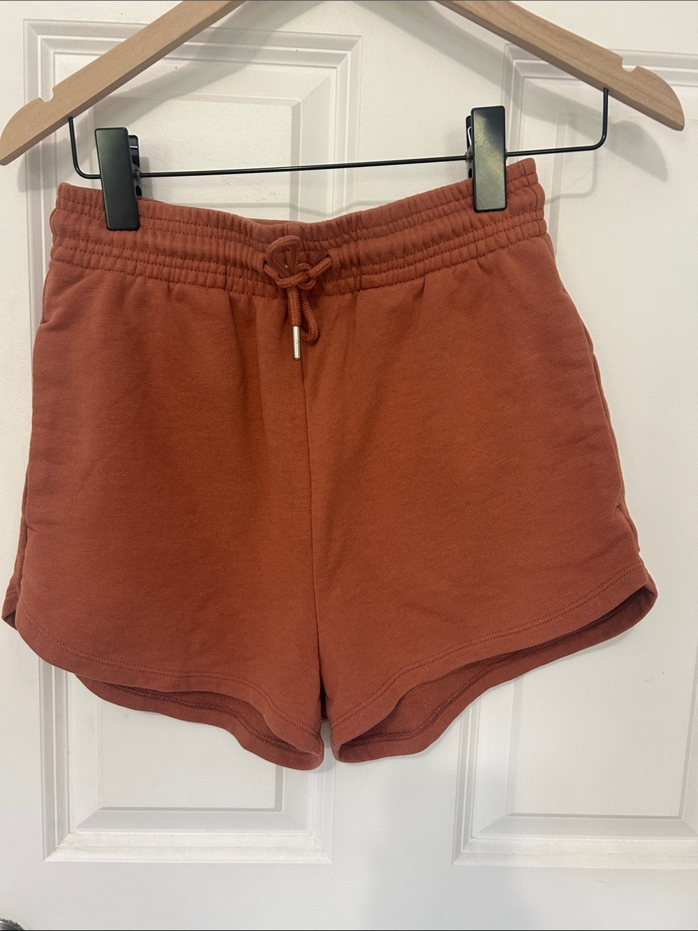 H&M Fleece Drawstring Women's Shorts size small Burnt Orange